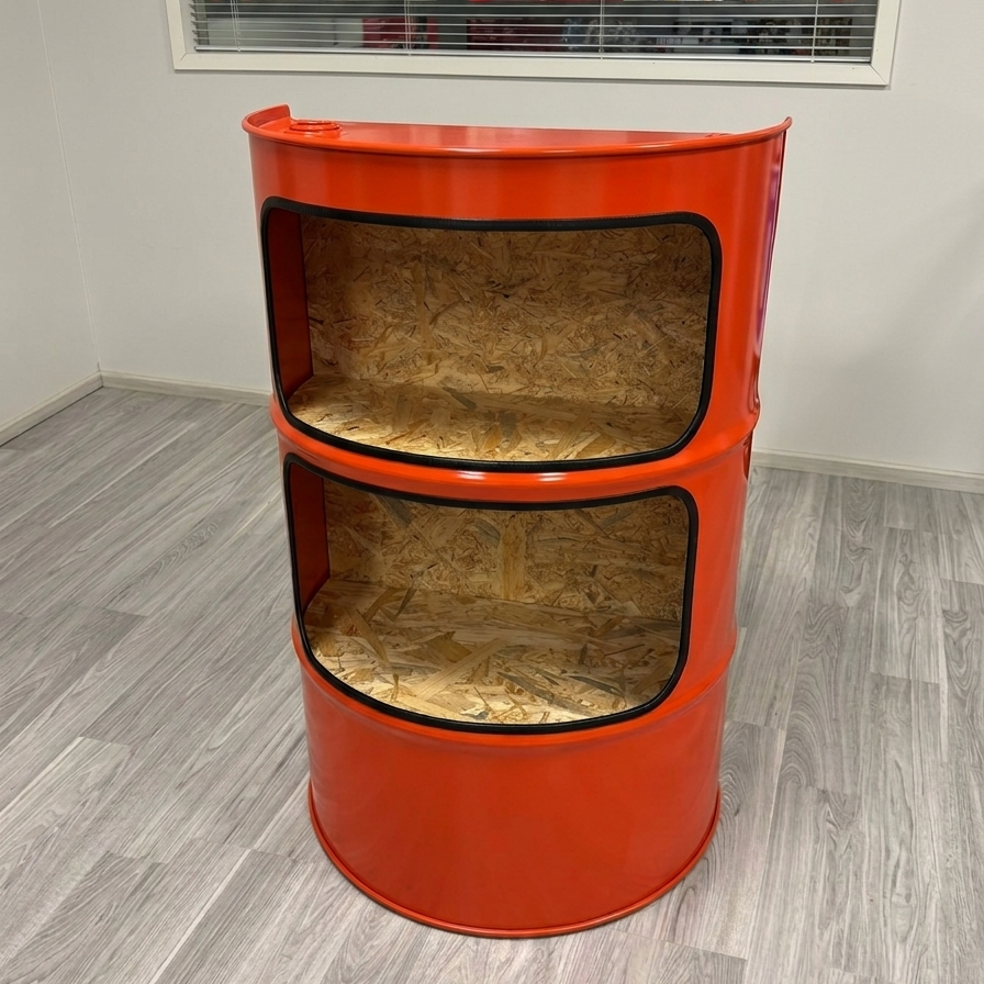 Oil Barrel Half-Shelf