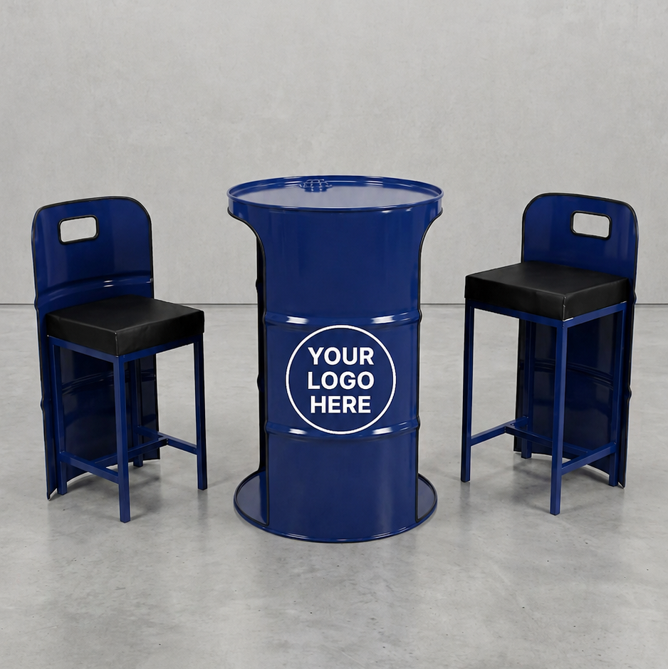 Oil Barrel Table Set