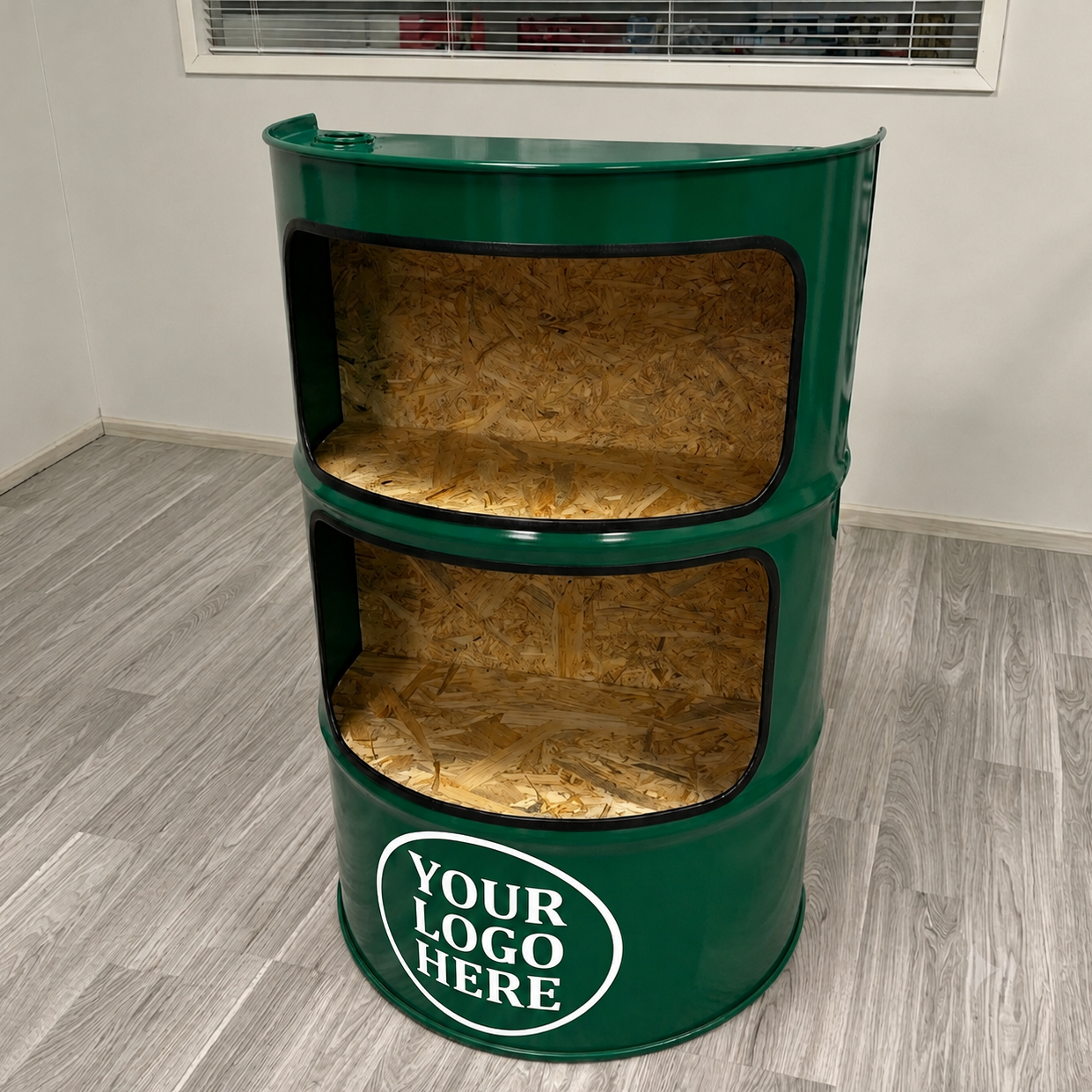 Oil Barrel Half-Shelf