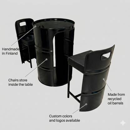 Oil Barrel Table Set