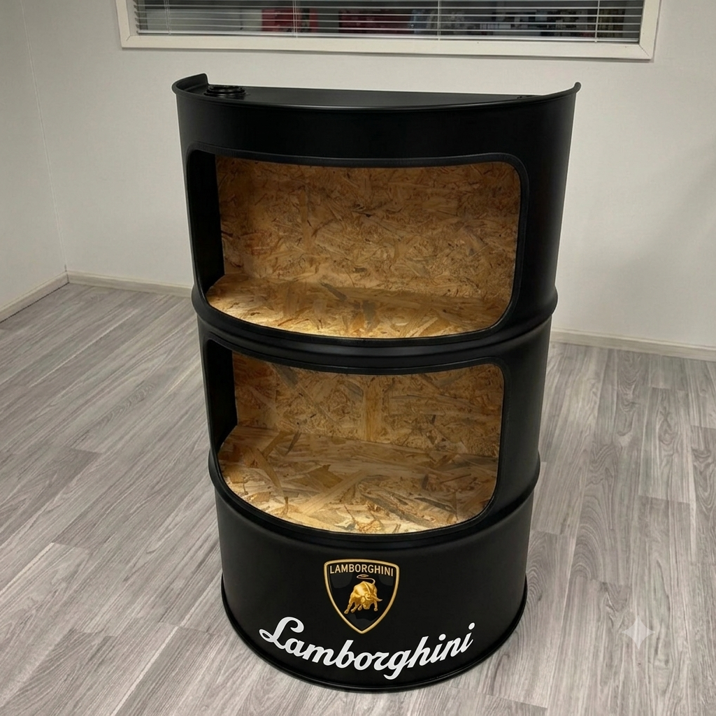 Oil Barrel Half-Shelf