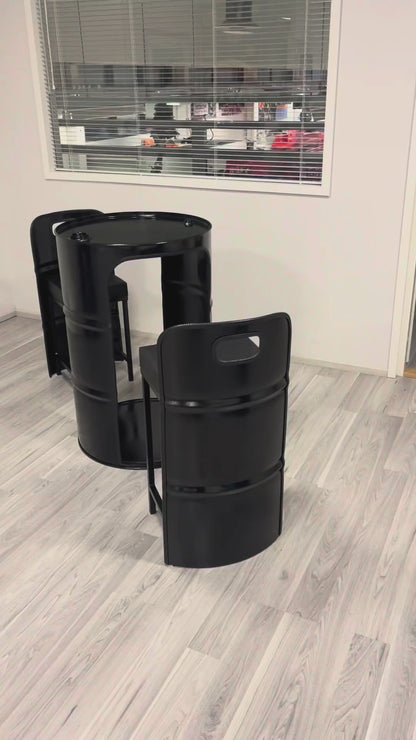 Oil Barrel Table Set